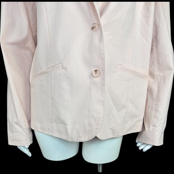 BEAUTIFUL by Lawrence Zarian Notch Collar Blazer Delicate Pink Medium NWOT - Picture 9 of 13